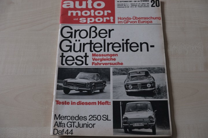 Deckblatt Auto Motor und Sport (20/1967)